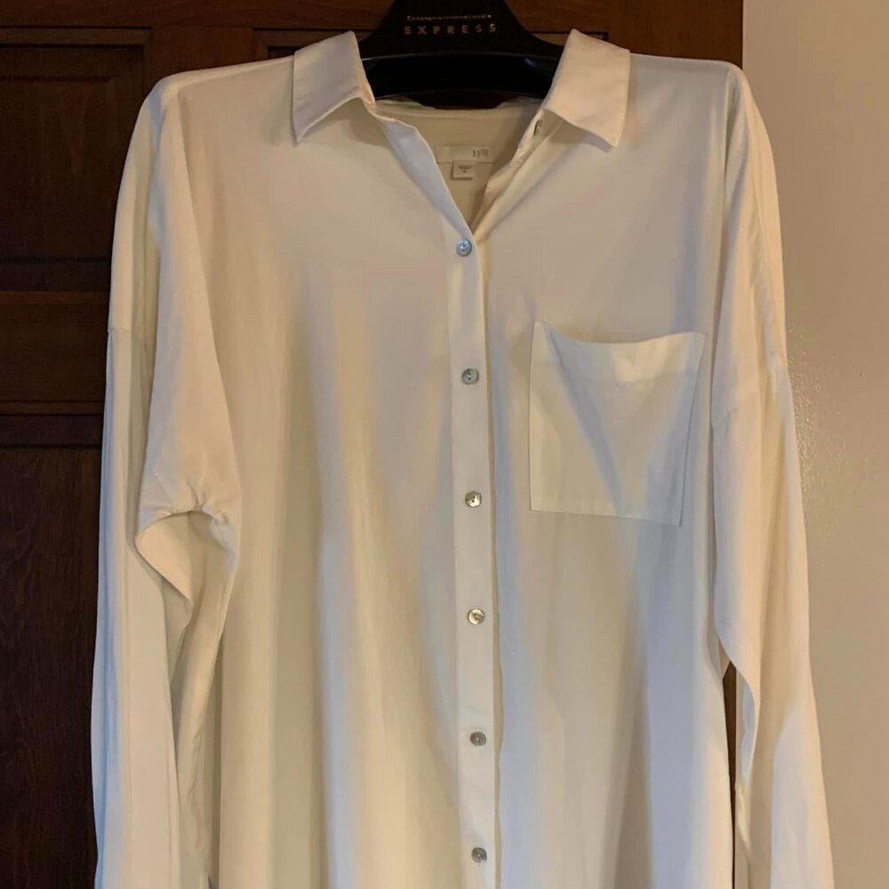 J.Jill White High low blouse M medium